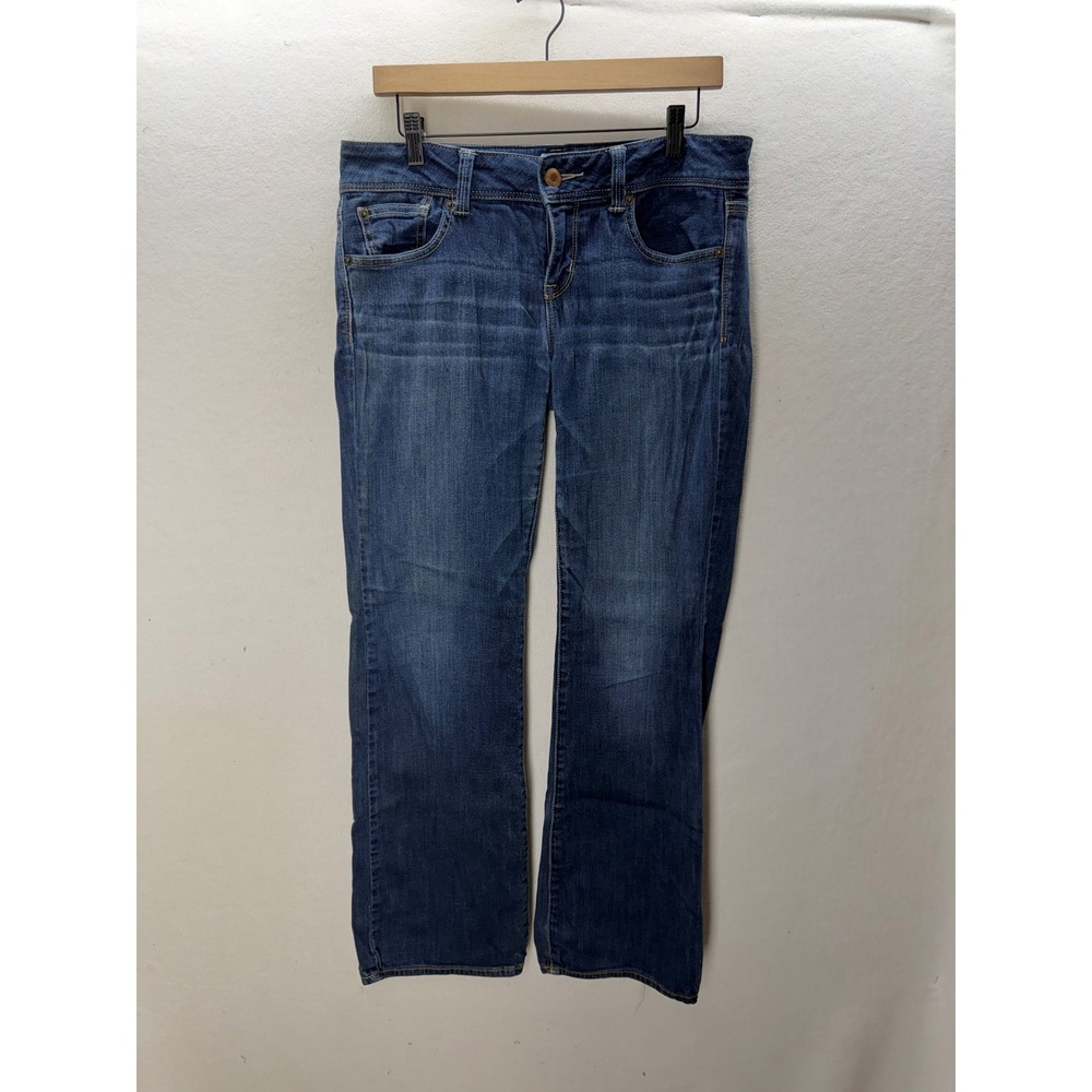 American Eagle Slim Boot Jeans Womens 10 Blue Mid Rise Stretch Denim 3565